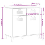 Dressoir Viken 80X40X80 Cm Bewerkt Hout
