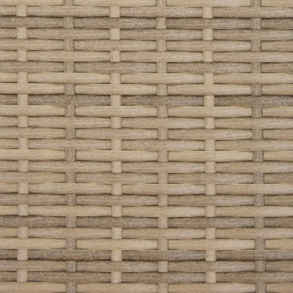 Tuinbank 2-Zits Met Luifel En Voetenbanken Poly Rattan Beige