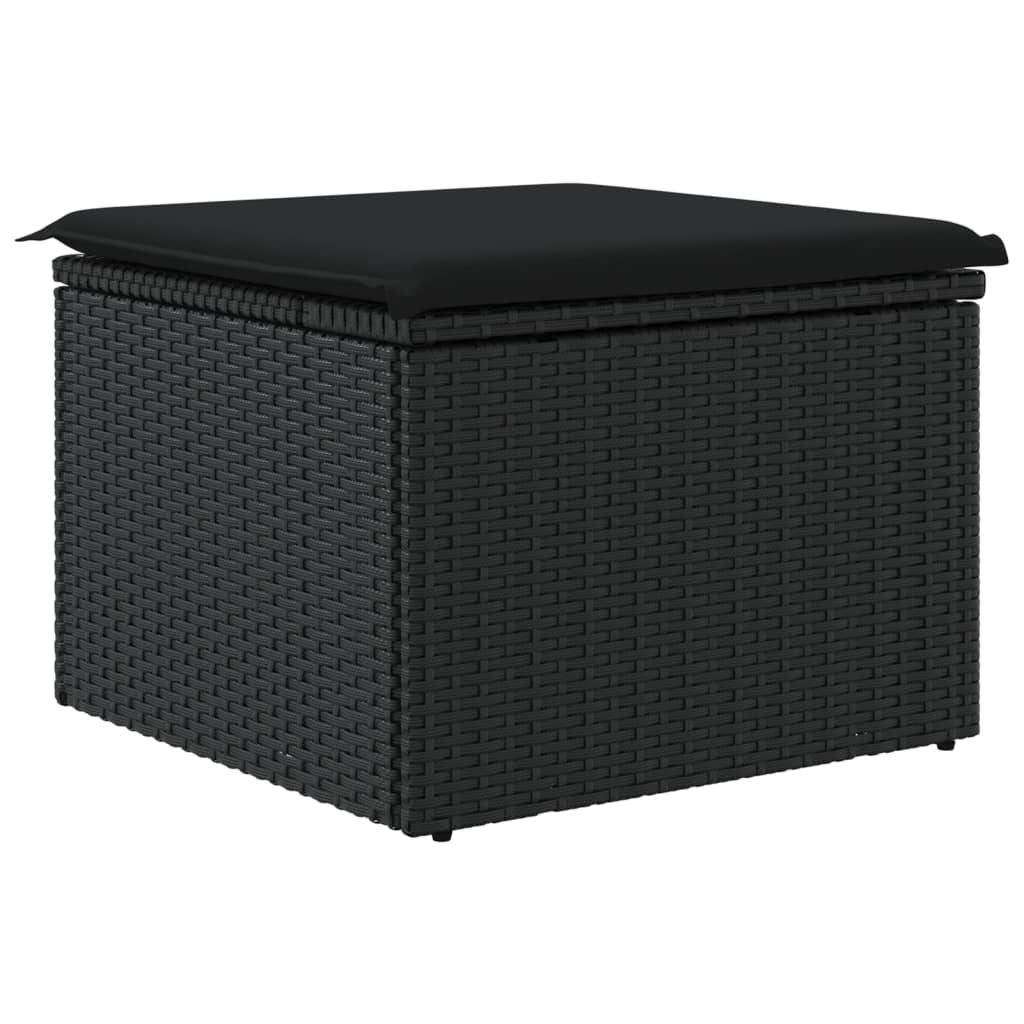 Tuinkruk Met Kussen 55X55X37 Cm Poly Rattan Zwart