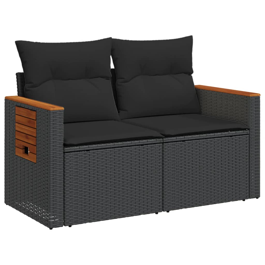 Tuinbank 2-Zits Met Kussens Poly Rattan