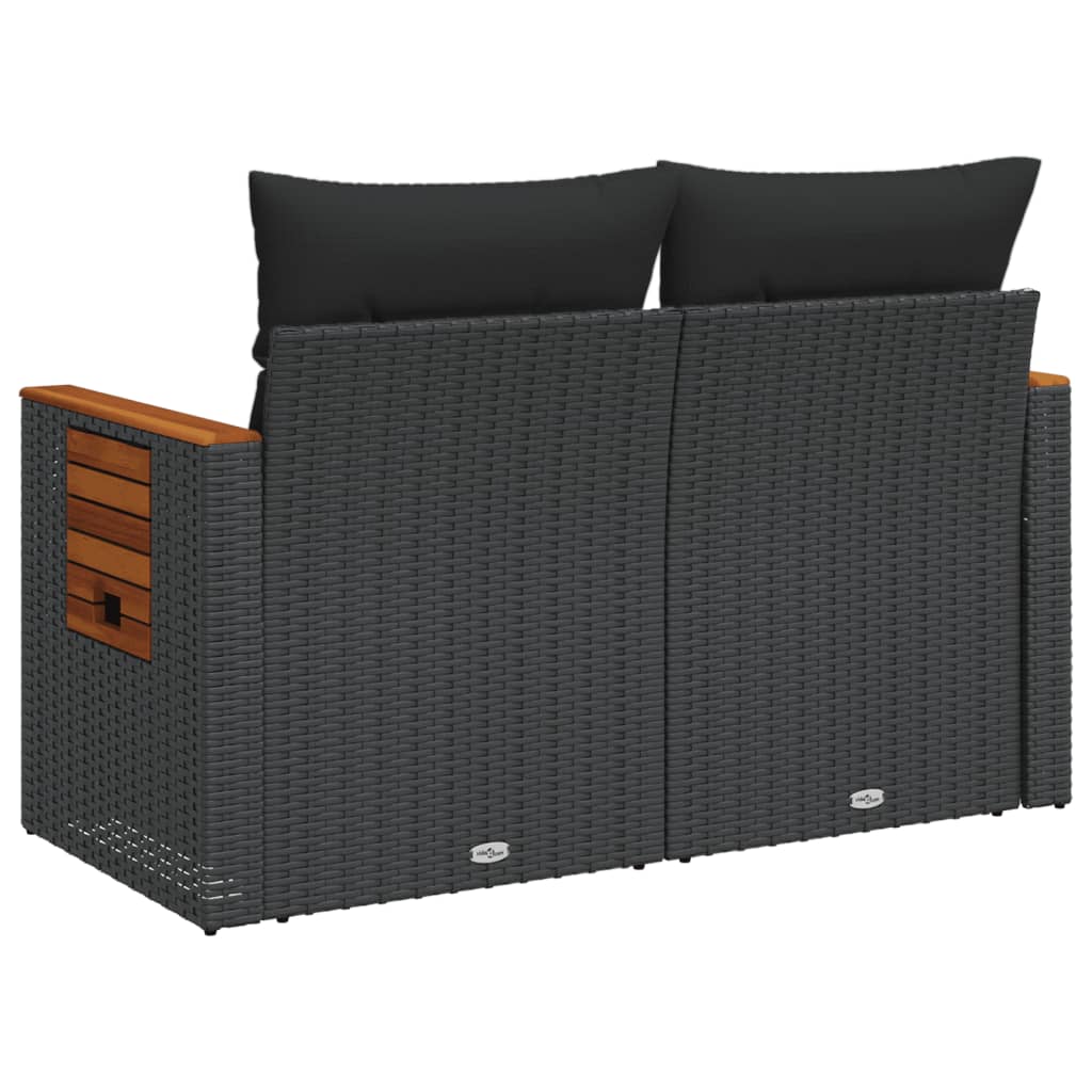 Tuinbank 2-Zits Met Kussens Poly Rattan