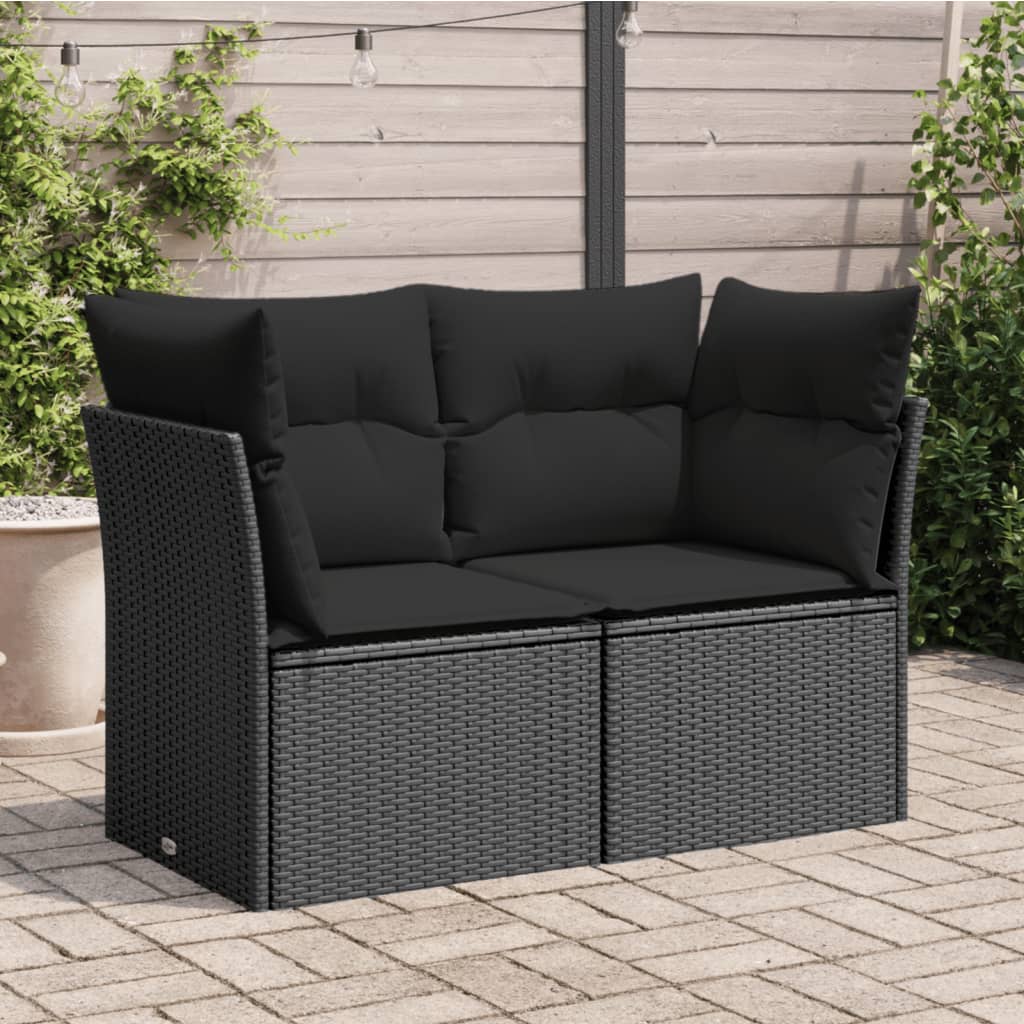 Tuinbank 2-Zits Met Kussens Poly Rattan