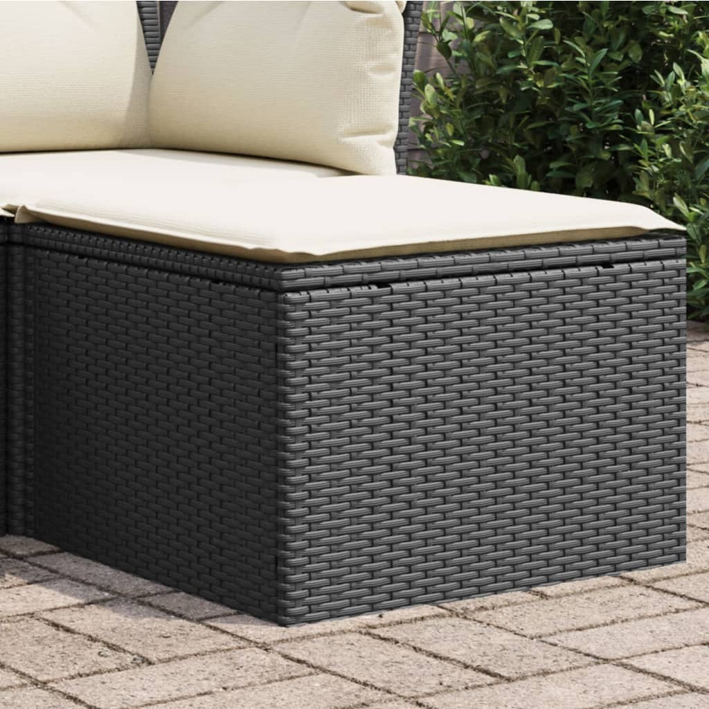 Tuinkruk Met Kussen 55X55X37 Cm Poly Rattan Zwart