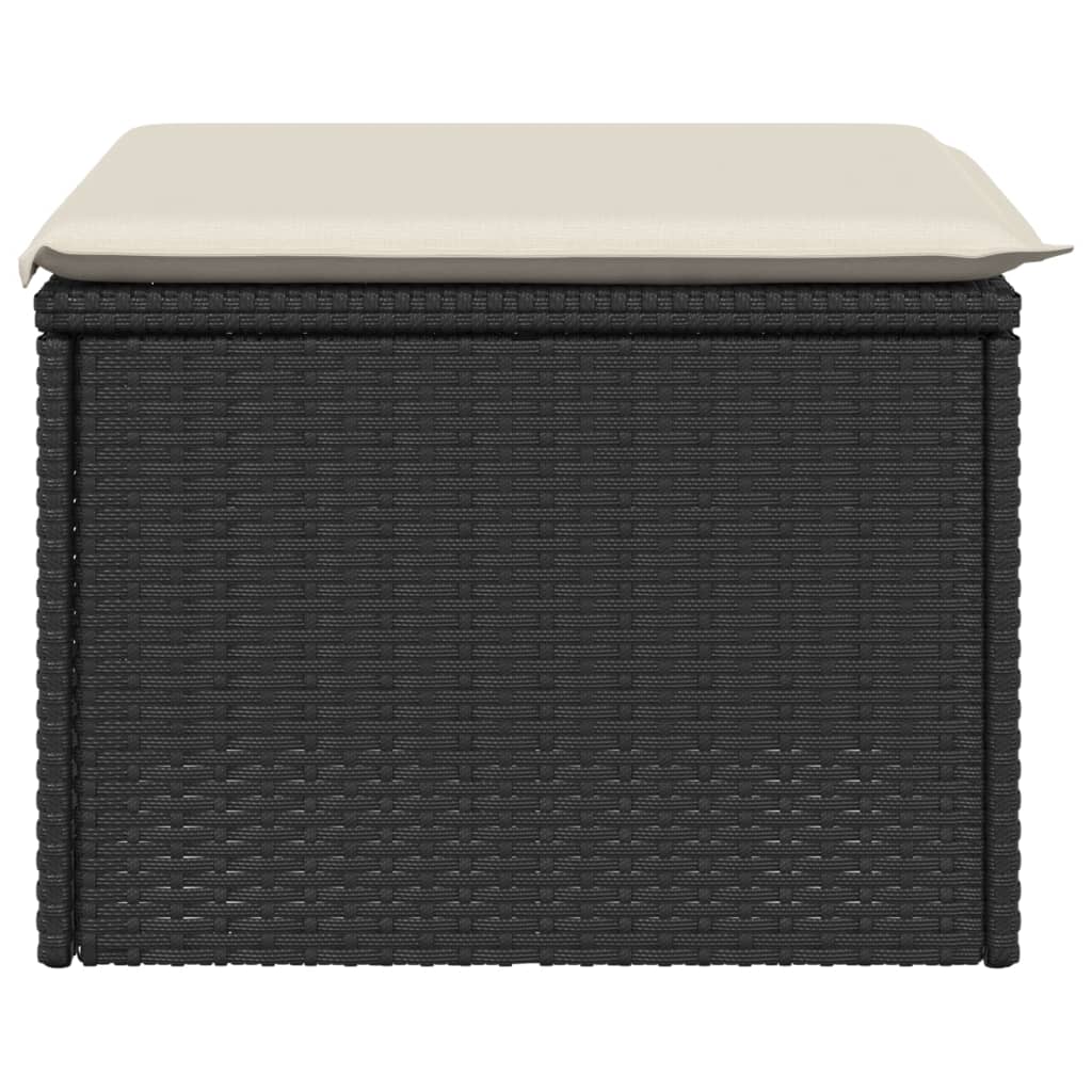 Tuinkruk Met Kussen 55X55X37 Cm Poly Rattan Zwart