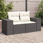 6-Delige Loungeset Met Kussens Poly Rattan Zwart Bruin Eikenkleur