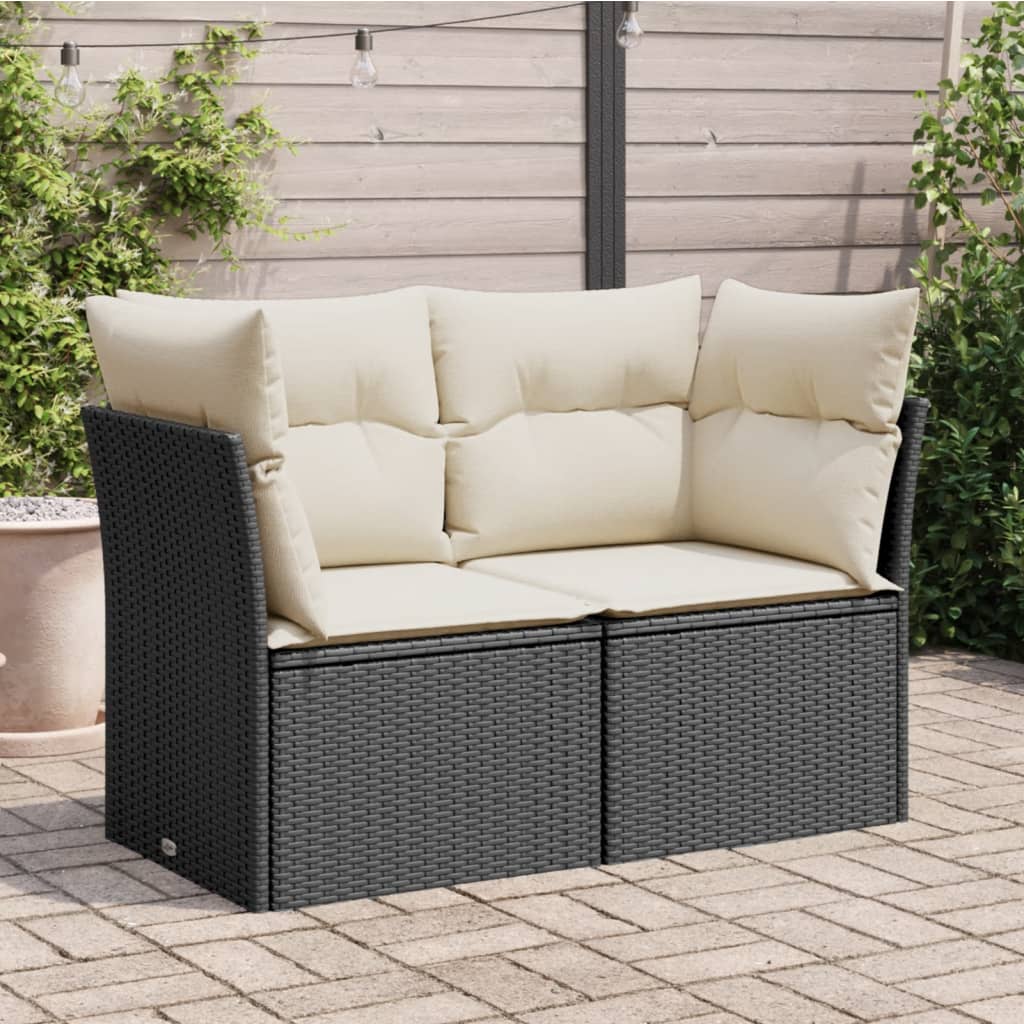 Tuinbank 2-Zits Met Kussens Poly Rattan