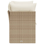 Tuinbank 2-Zits Met Kussens Poly Rattan Beige