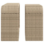 Opbergschappen 2 St Poly Rattan Beige