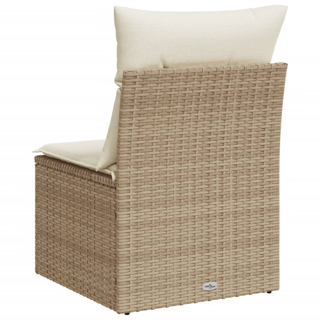 Tuinbank Zonder Armleuning Met Kussens Poly Rattan Beige