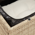 Tuinbank 3-Zits Met Kussens Poly Rattan Beige