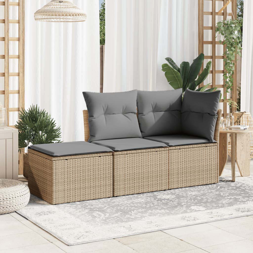 Tuinkruk Met Kussen 55X55X37 Cm Poly Rattan Beige