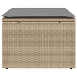 Tuinkruk Met Kussen 55X55X37 Cm Poly Rattan Beige
