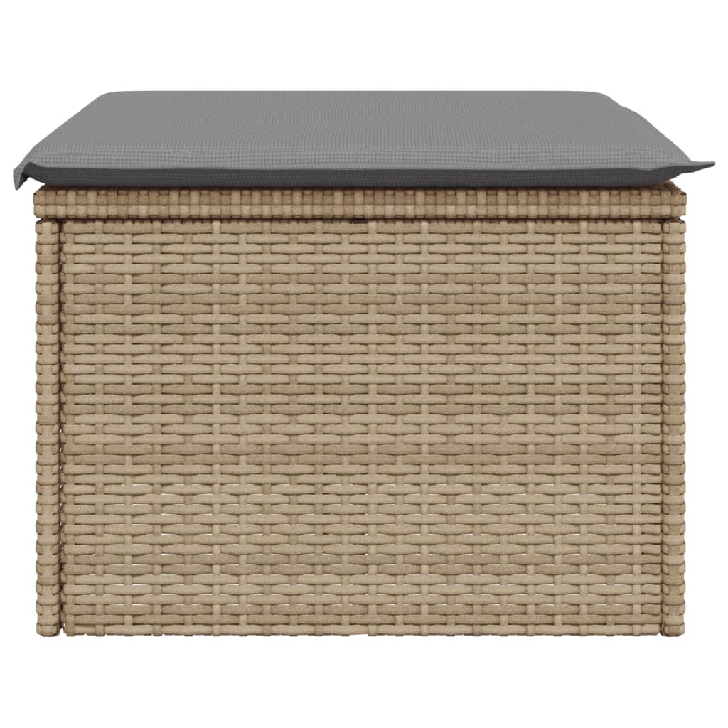 Tuinkruk Met Kussen 55X55X37 Cm Poly Rattan Beige