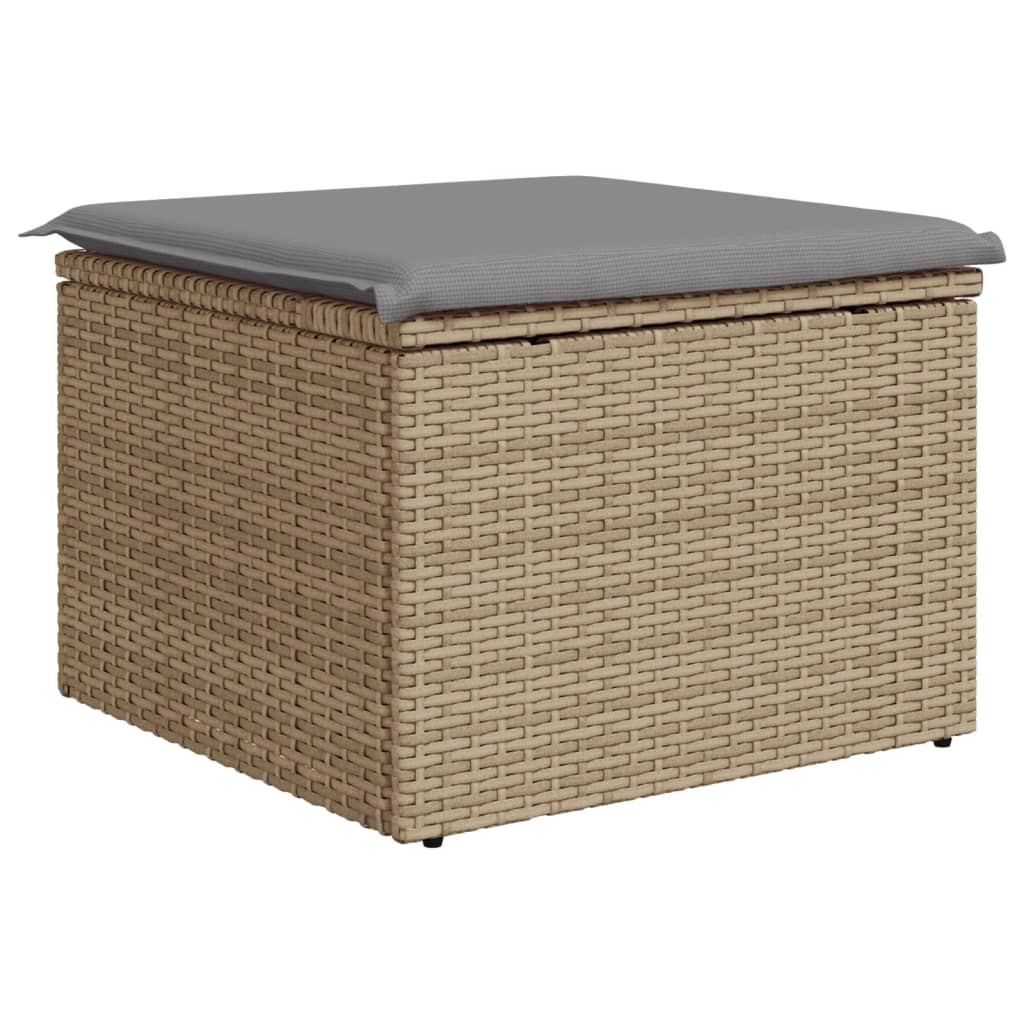 Tuinkruk Met Kussen 55X55X37 Cm Poly Rattan Beige