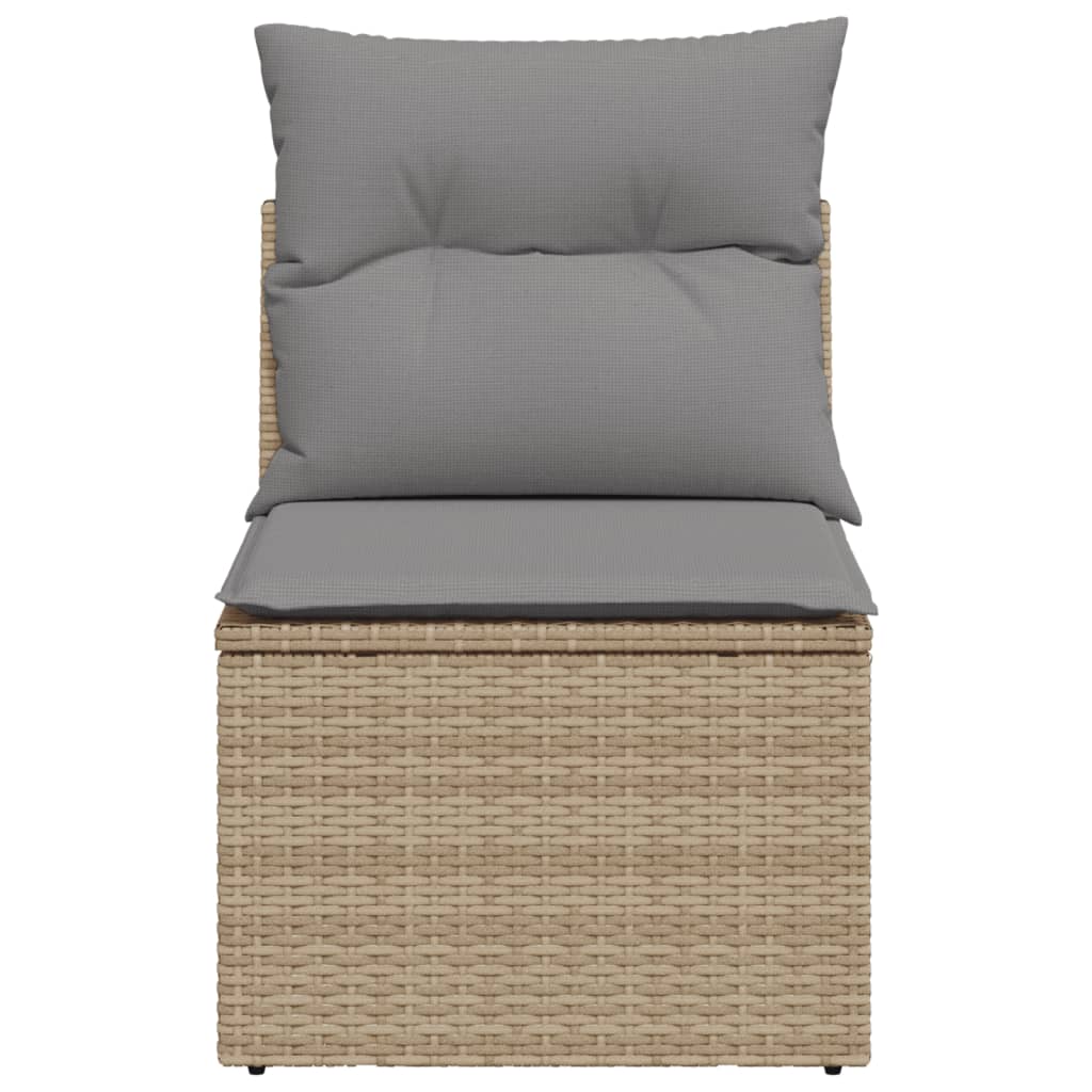 Tuinbank Zonder Armleuning Met Kussens Poly Rattan Beige