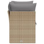 Tuinbank 2-Zits Met Kussens Poly Rattan Beige