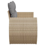 Tuinbank 2-Zits Met Kussens Poly Rattan Beige