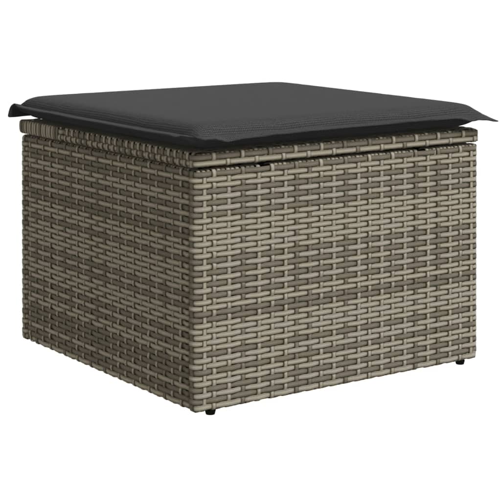 Tuinkruk Met Kussen 55X55X37 Cm Poly Rattan Grijs