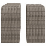 Opbergschappen 2 St Poly Rattan Grijs