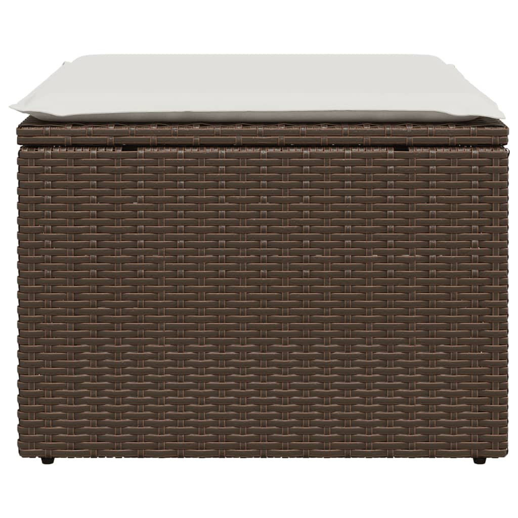 Tuinkruk Met Kussen 55X55X37 Cm Poly Rattan Bruin