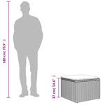 Tuinkruk Met Kussen 55X55X37 Cm Poly Rattan Bruin