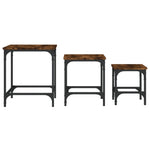 3-Delige Tafeltjesset Bewerkt Hout Kleurig