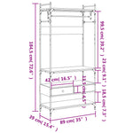 Kledingkast Met Lades 89X39X184,5 Cm Bewerkt Hout