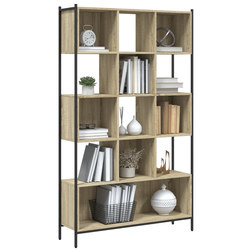 Boekenkast 102X28X172 Cm Bewerkt Hout Kleurig