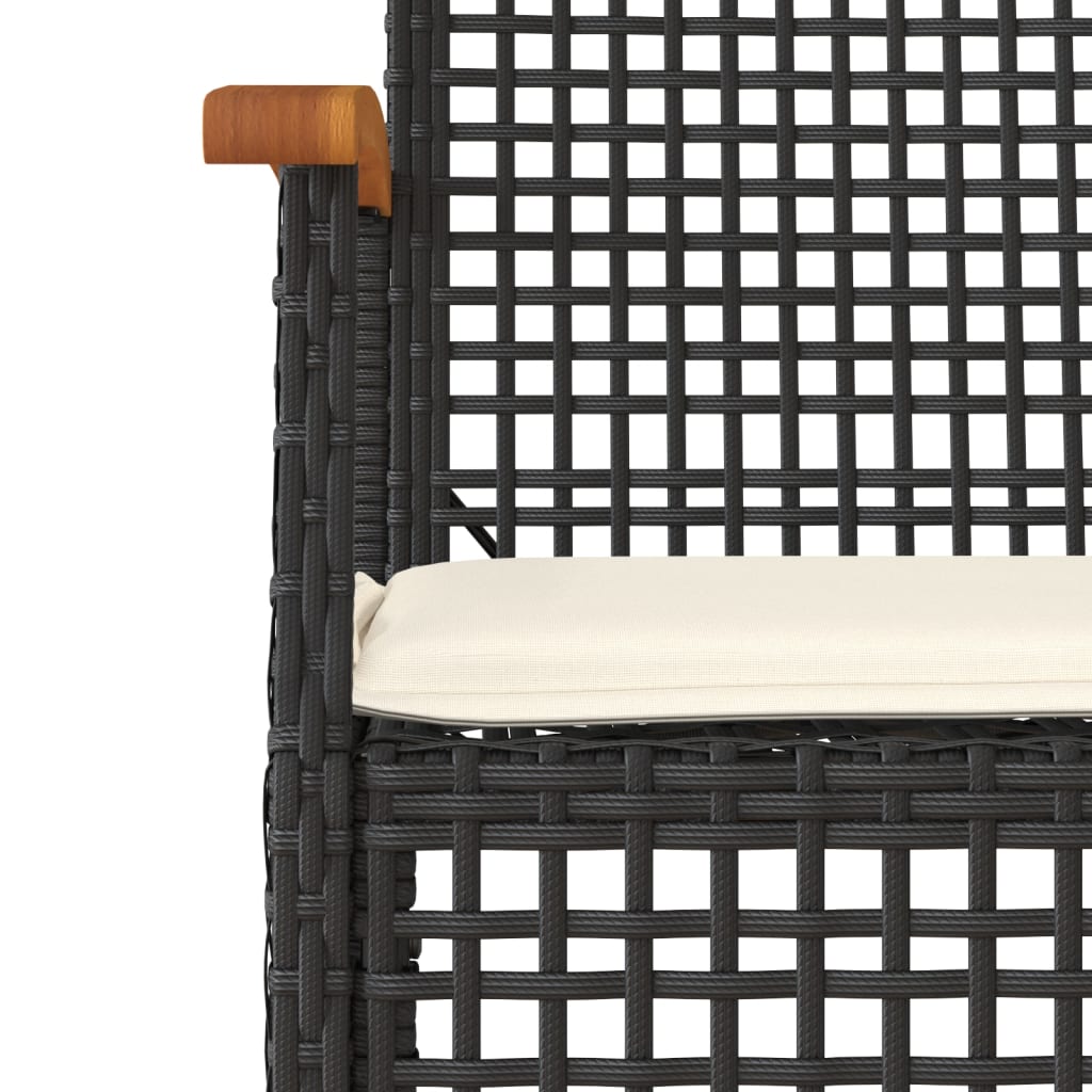 3-Delige Tuinset Met Kussens Poly Rattan Zwart