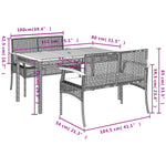 3-Delige Tuinset Met Kussens Poly Rattan Zwart