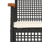 4-Delige Tuinset Met Kussens Poly Rattan Zwart