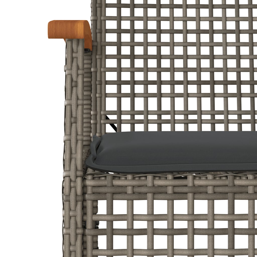 5-Delige Tuinset Met Kussens Poly Rattan Grijs