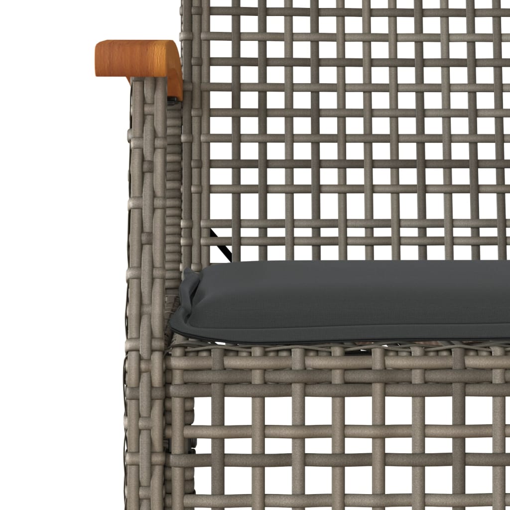 7-Delige Tuinset Met Kussens Poly Rattan Grijs