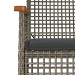 7-Delige Tuinset Met Kussens Poly Rattan Grijs