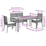 4-Delige Tuinset Met Kussens Poly Rattan Grijs