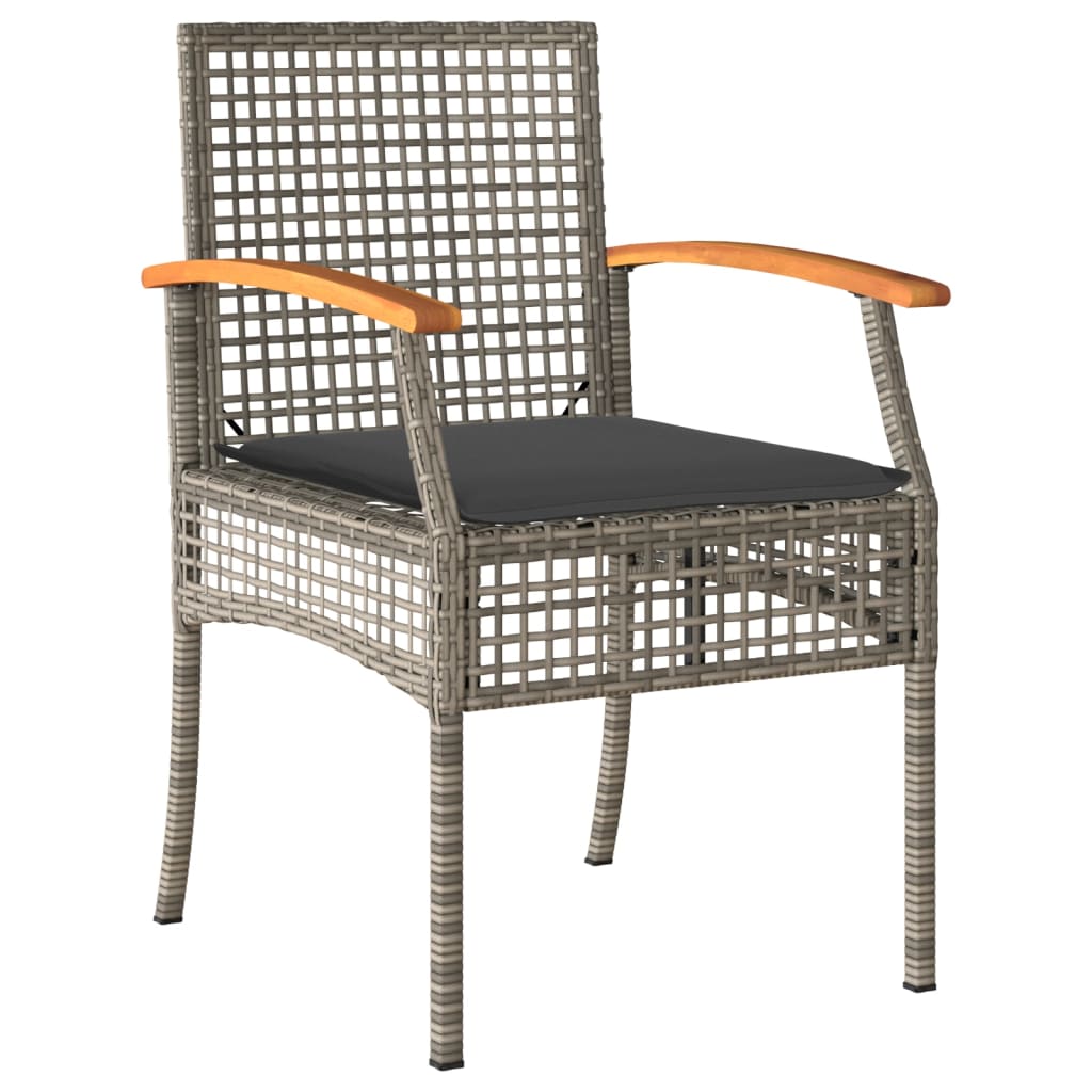 5-Delige Tuinset Met Kussens Poly Rattan Grijs