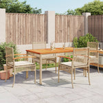 5-Delige Tuinset Met Kussens Poly Rattan Beige
