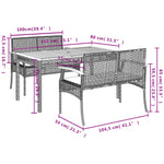 3-Delige Tuinset Met Kussens Poly Rattan Beige