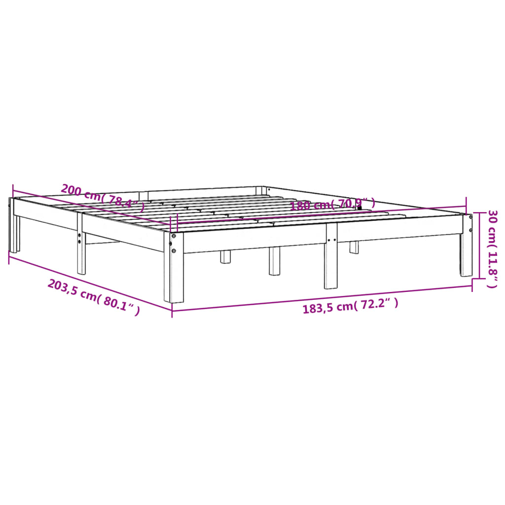 Bedframe Zonder Matras Massief Grenenhout