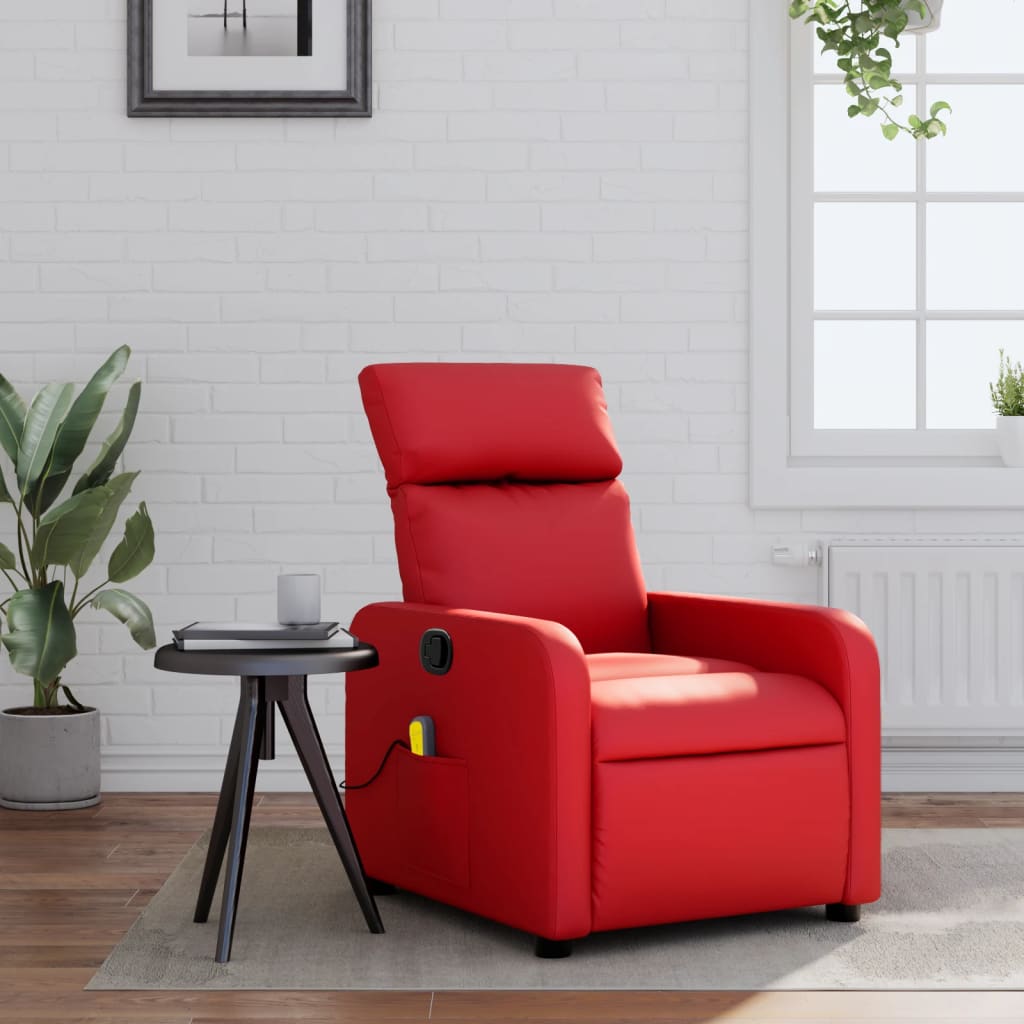 Fauteuil Verstelbaar Kunstleer Rood