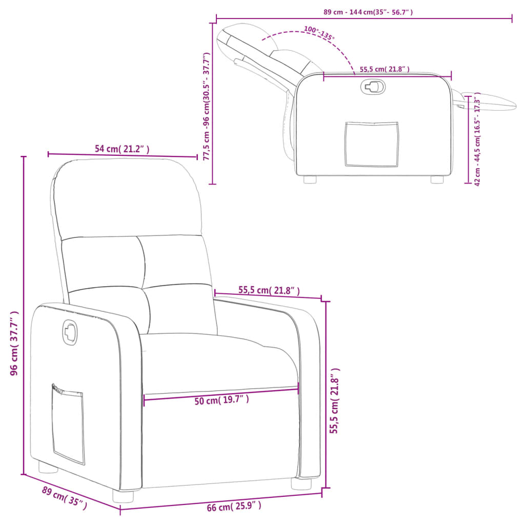 Fauteuil Verstelbaar Stof Taupe