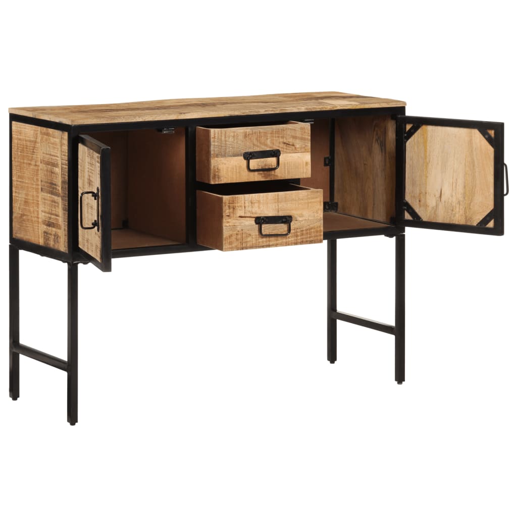 Hoge Kast 100X35X75 Cm Massief Ruw Mangohout