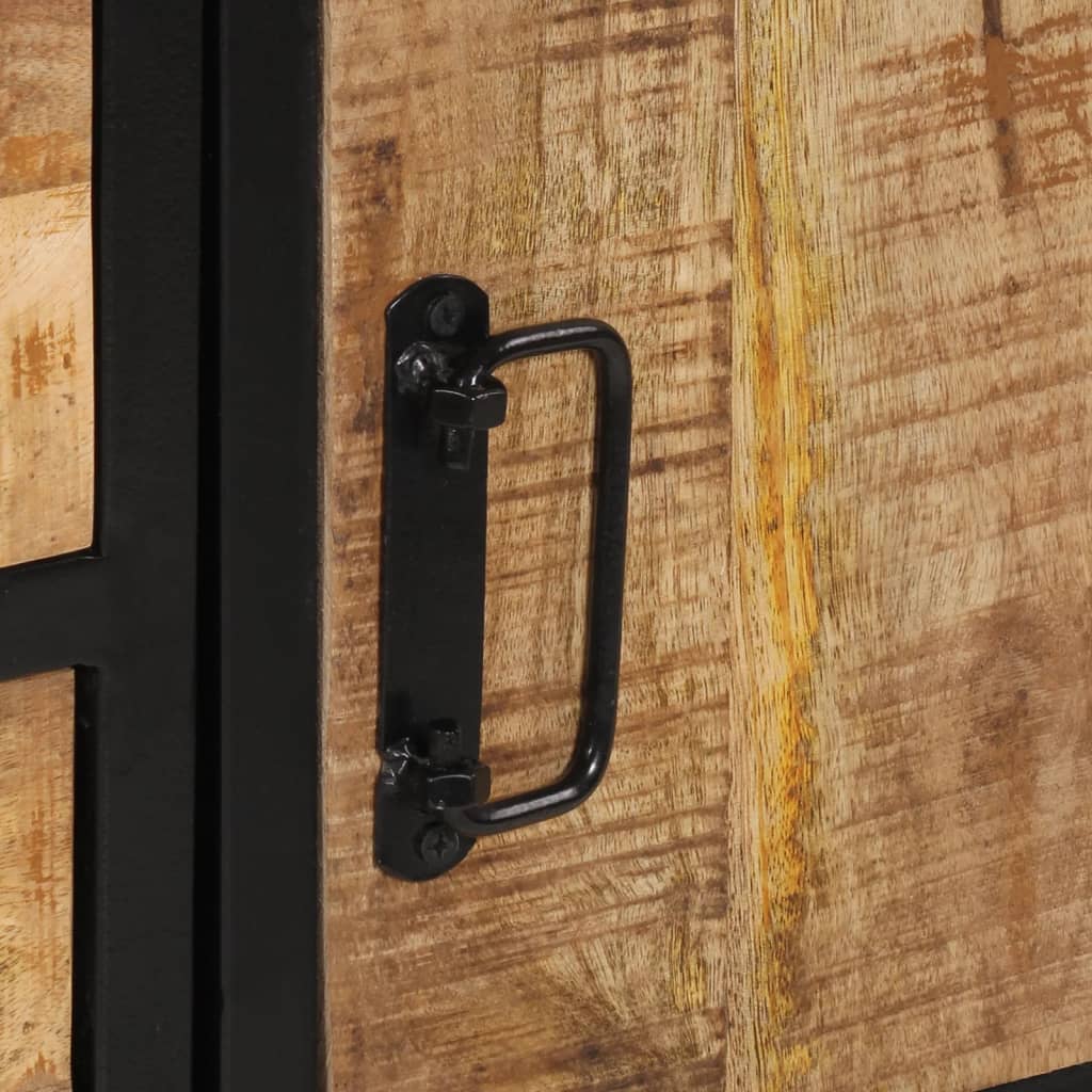 Hoge Kast 100X35X75 Cm Massief Ruw Mangohout