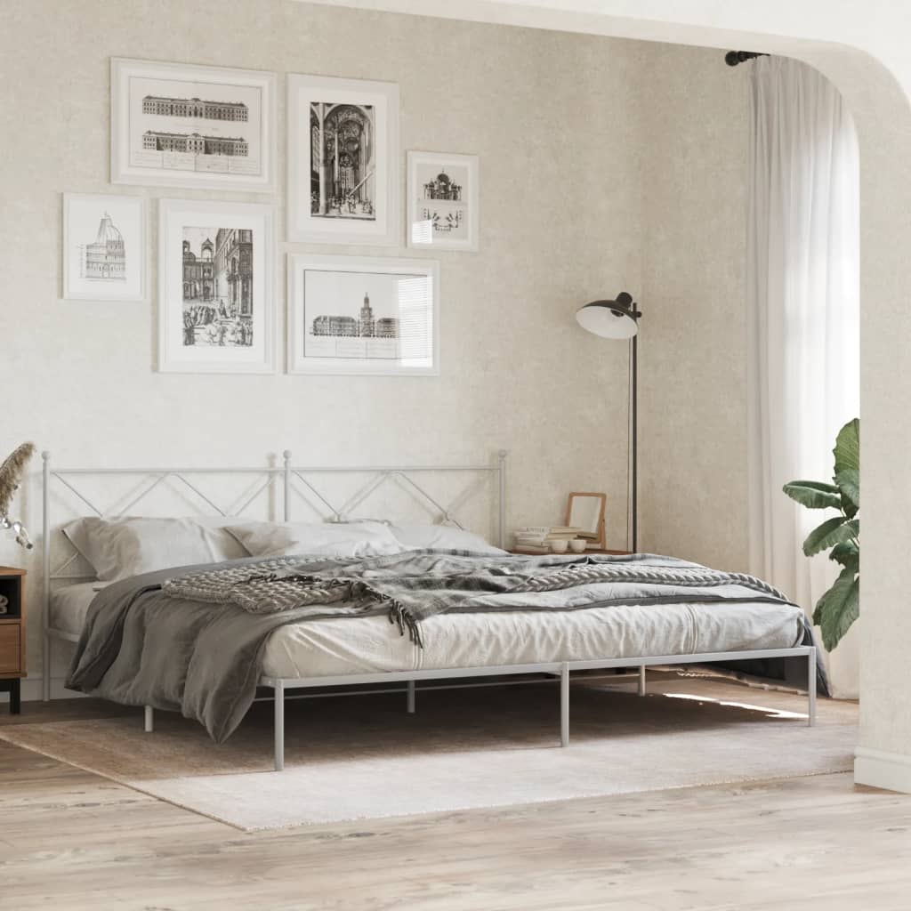 Bedframe Metaal Wit