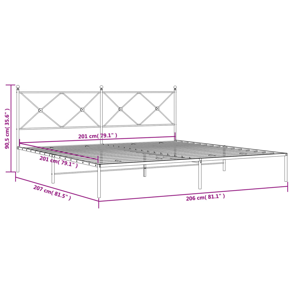 Bedframe Metaal Wit