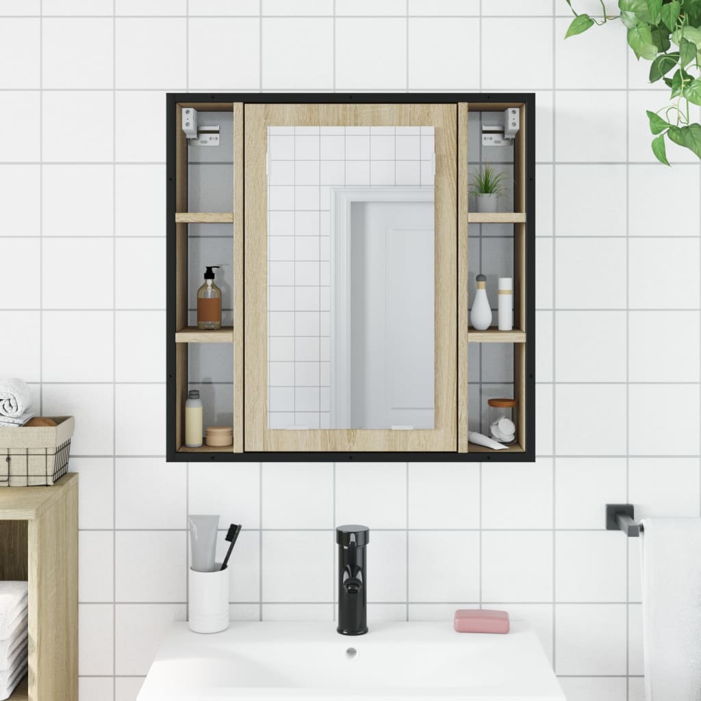 Badkamerspiegelkast 60X16X60 Cm Bewerkt Hout Kleur