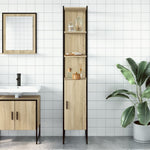 Badkamerkast 33X33X185,5 Cm Bewerkt Hout Sonoma Eikenkleurig
