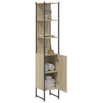 Badkamerkast 33X33X185,5 Cm Bewerkt Hout Sonoma Eikenkleurig