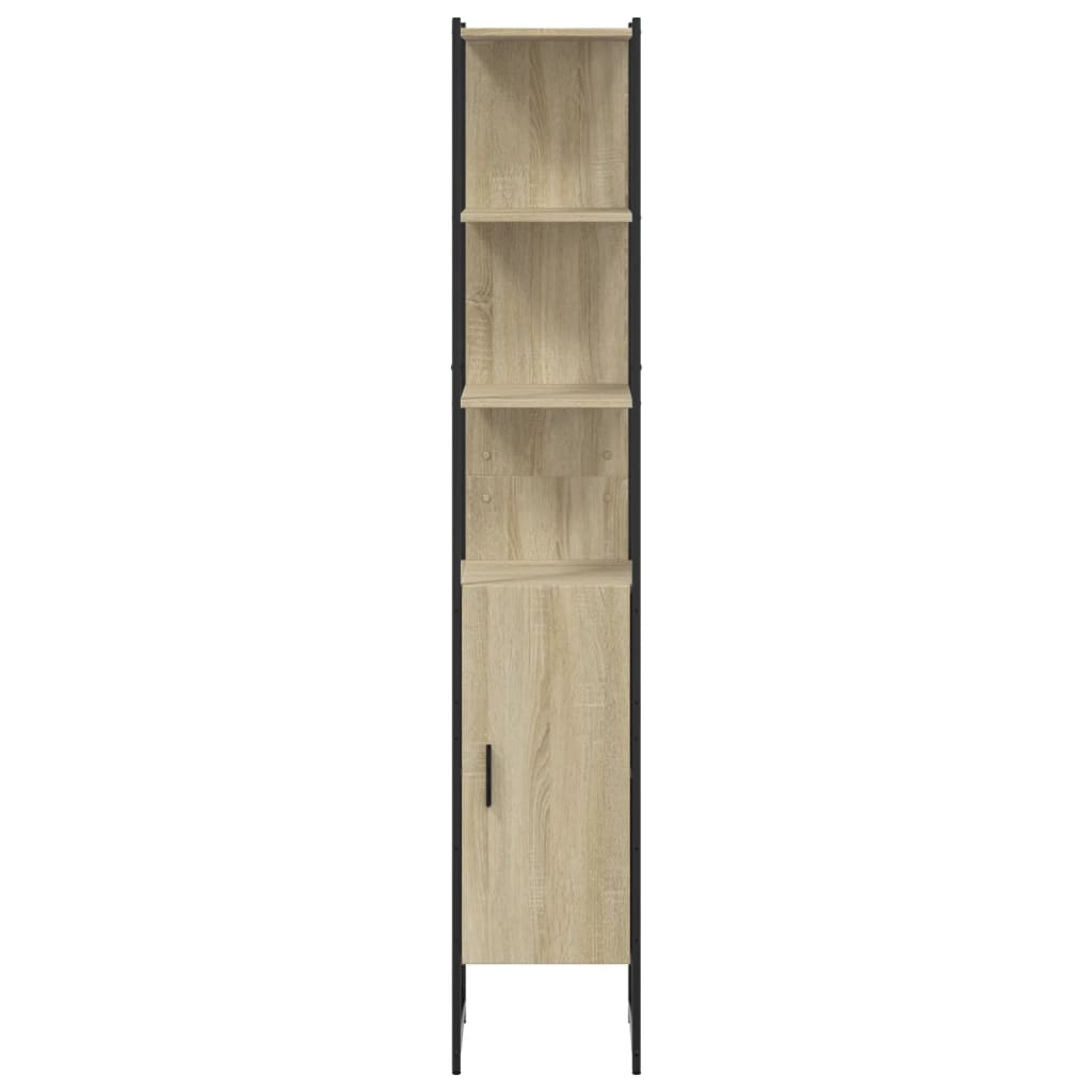 Badkamerkast 33X33X185,5 Cm Bewerkt Hout Sonoma Eikenkleurig