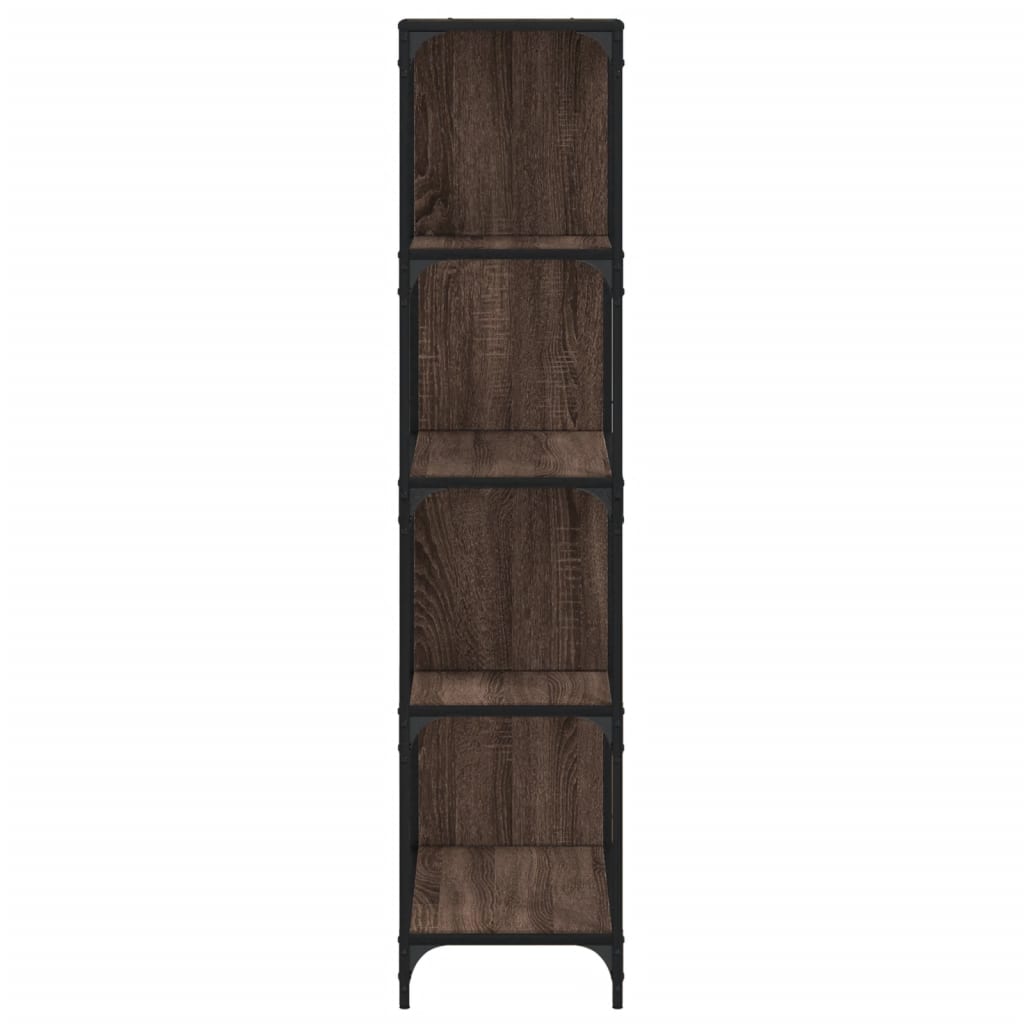 Boekenkast 4-Laags 139X33,5X149 Cm Bewerkt Hout Bruin Eiken